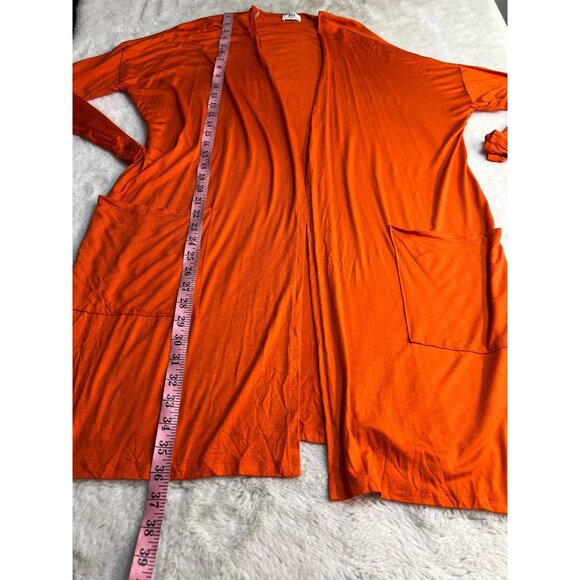 Texas True Threads Gameday Girl Orange Lightweight Open Front Cardigan With Pock - Picture 5 of 5